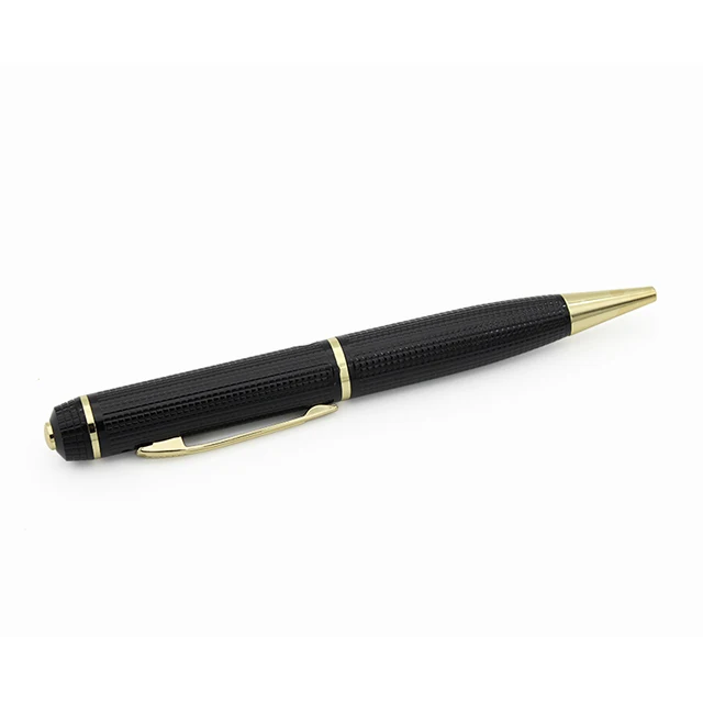 

custom high quality manual logo wireless wifi spy mini hidden camera pen, Black