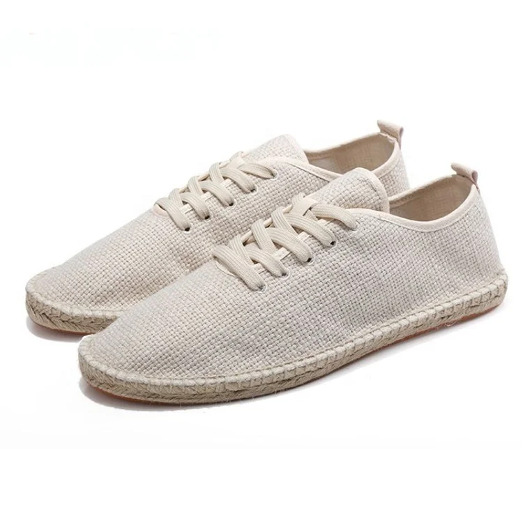 

Wholesale casual men shoes factory custom hemp rope lace up espadrilles men, Beige,white,black