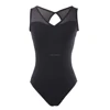 Women Adult V Neck Mesh Front and Back Drop Cut Out Back Tank Dance Leotard Wholesale