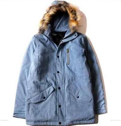 mens denim jacket with fur hood