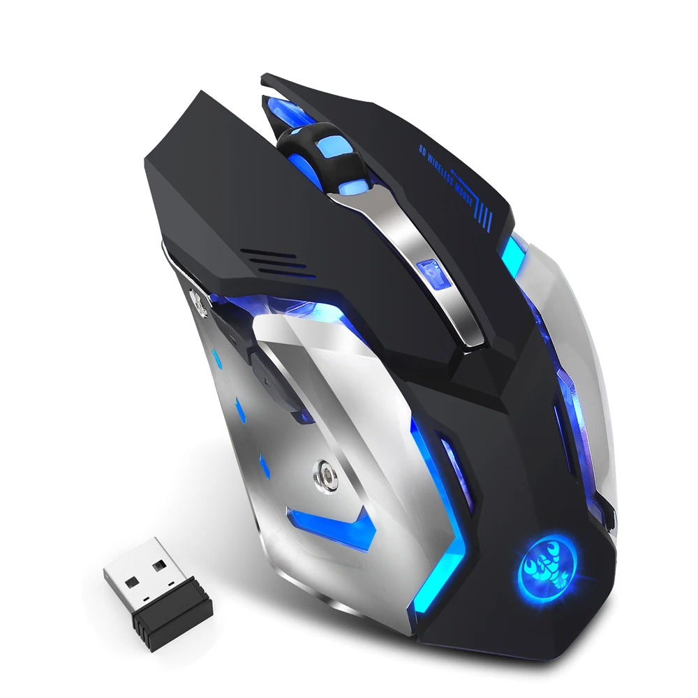 Top Seller 2019 2400 DPI Rechargeable 7 color Backlight Gaming Wireless Computer Mouse