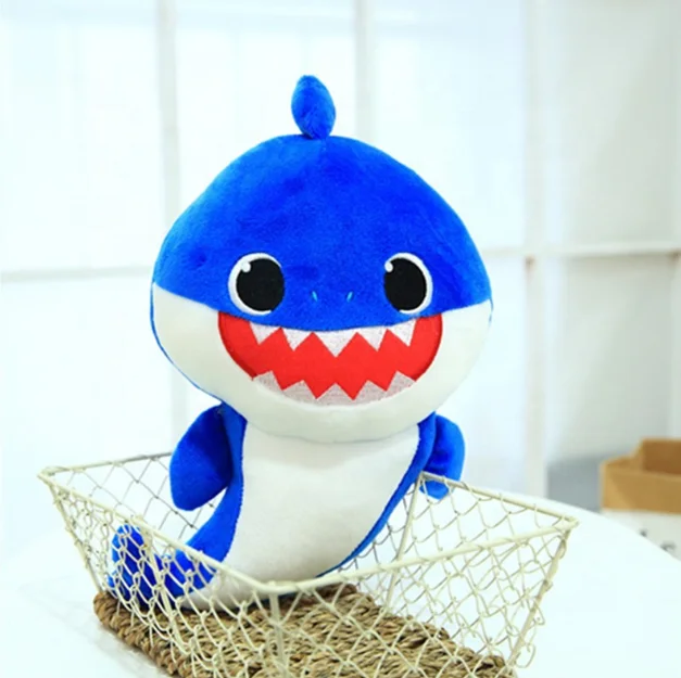 32cm Baby Shark Plush Led Light Singing Plush Toys Stuffed Plush Music Doll Gift