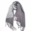 fashion winter cashmere 2 tone shawl oversize warm scarf for woman