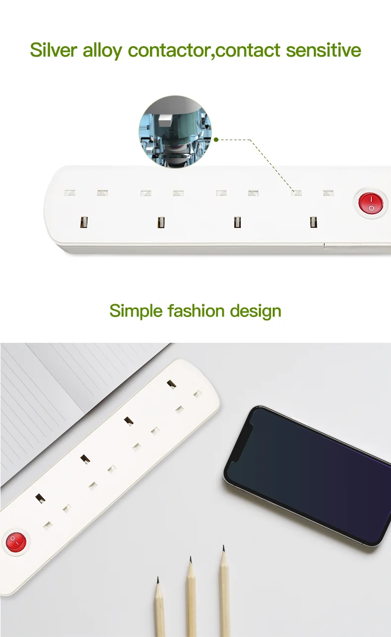 British Standard 4 gang electrical extension socket