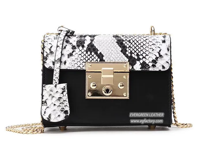High quality PU Leather Women Shoulder Bag with snake print SH569