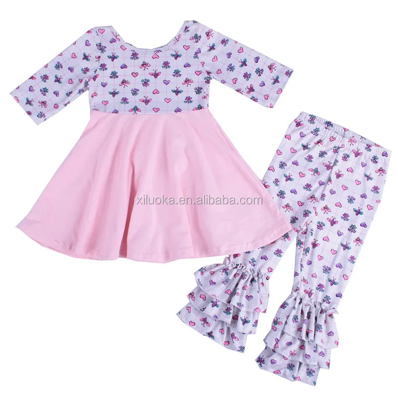 

Matching Child Clothes Latest Boutique Baby Clothing Set love Printing Baby Clothing Set, Picture