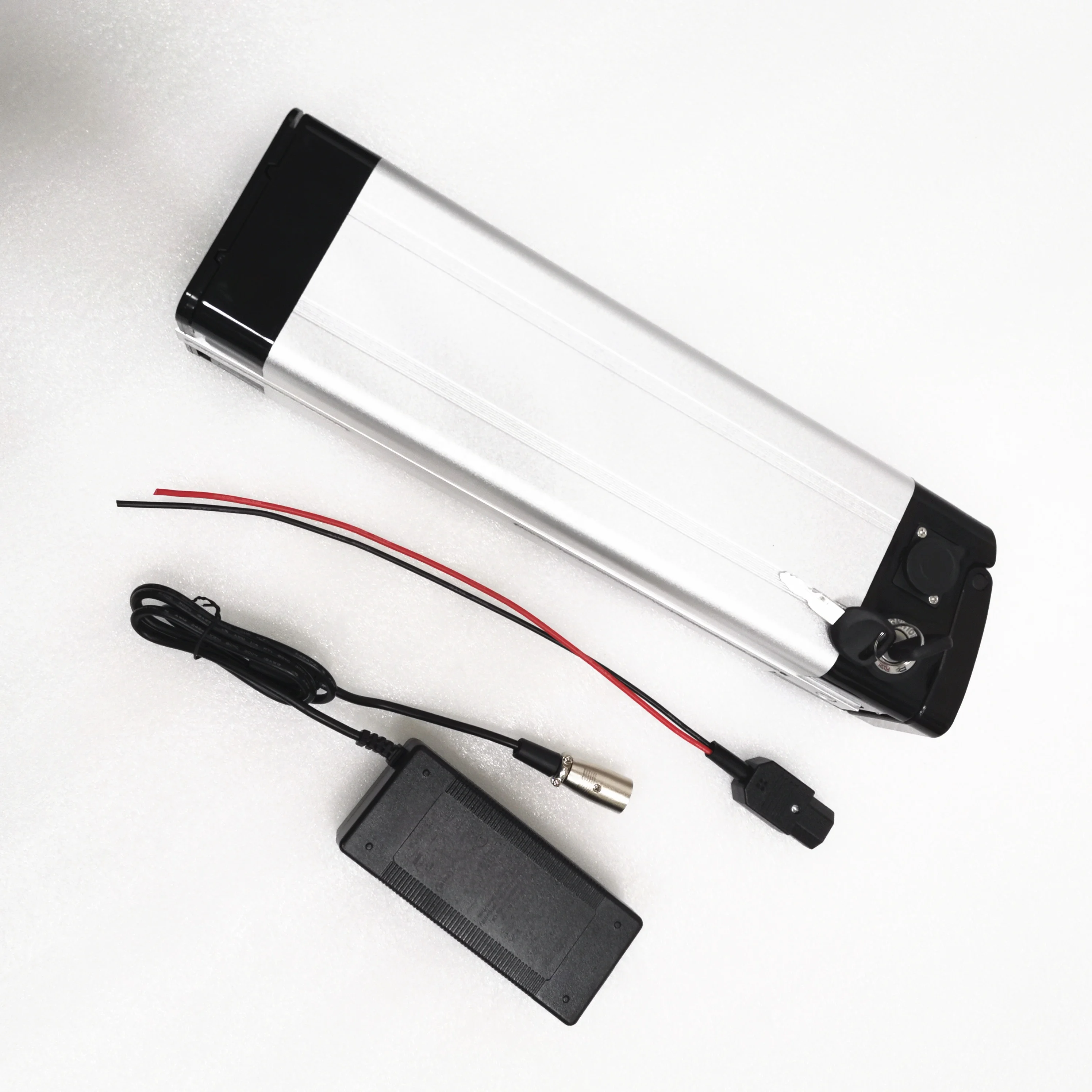 

sliver fish case lithium ion ebike battery 36V 13Ah for electric bicycle with 2A charger