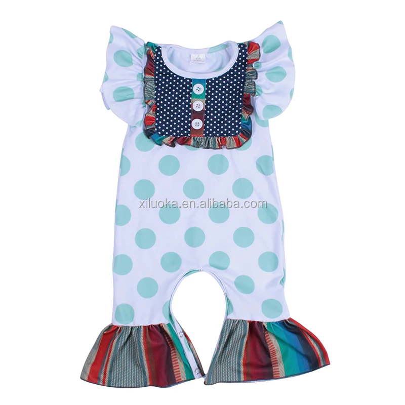 

Polka dot newborn infant clothing flutter sleeve baby girl romper, Picture