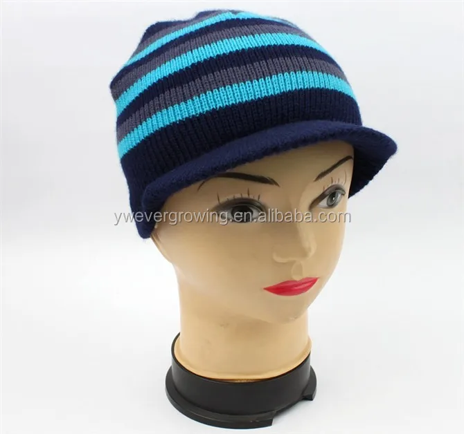 knit visor beanie hat