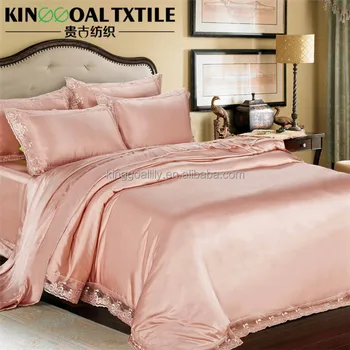 Luxury Soft Pure Silk 19mm Seamless Silk Bed Linen With Lace