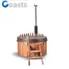 Malaysia outdoor wooden barrel bath tub for 3-4 person with fired wood stove