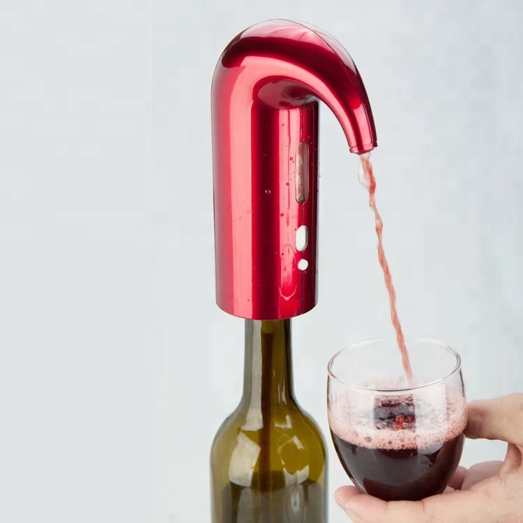 

Portable One-Touch Wine Decanter and Dispenser Pump for Red and White Wine Electric Wine Aerator Pourer, Red, white, black