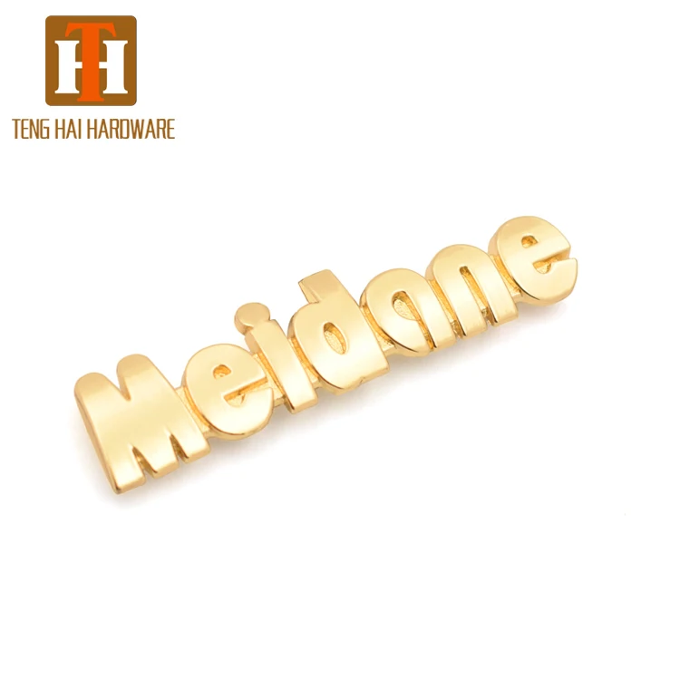 

Custom zinc alloy metal brand name tag for handbag