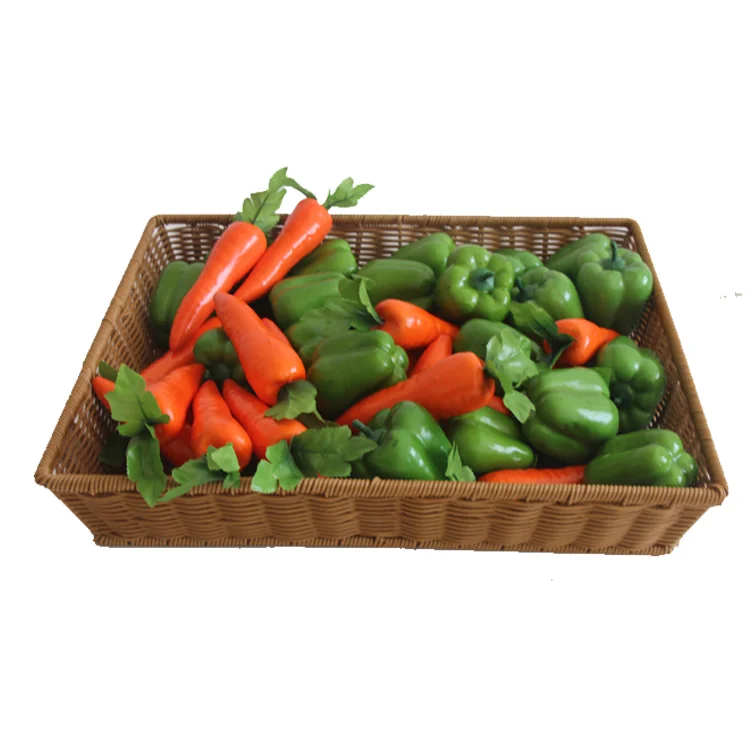 出口手工编织 pe 藤长方形厨房蔬菜水果篮可堆叠