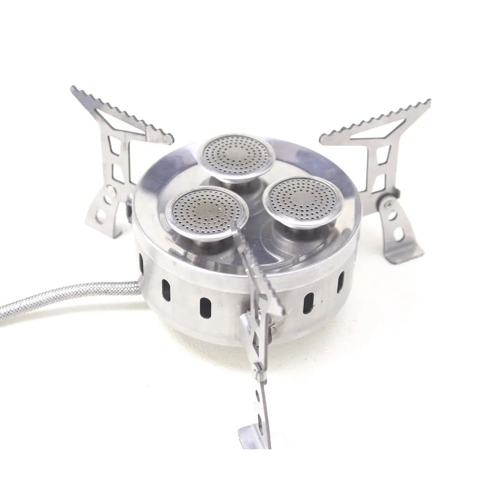 

SRDWOS stainless steel portable 3 burners outdoor gas stove three stars gas stove for camping hiking backpacking