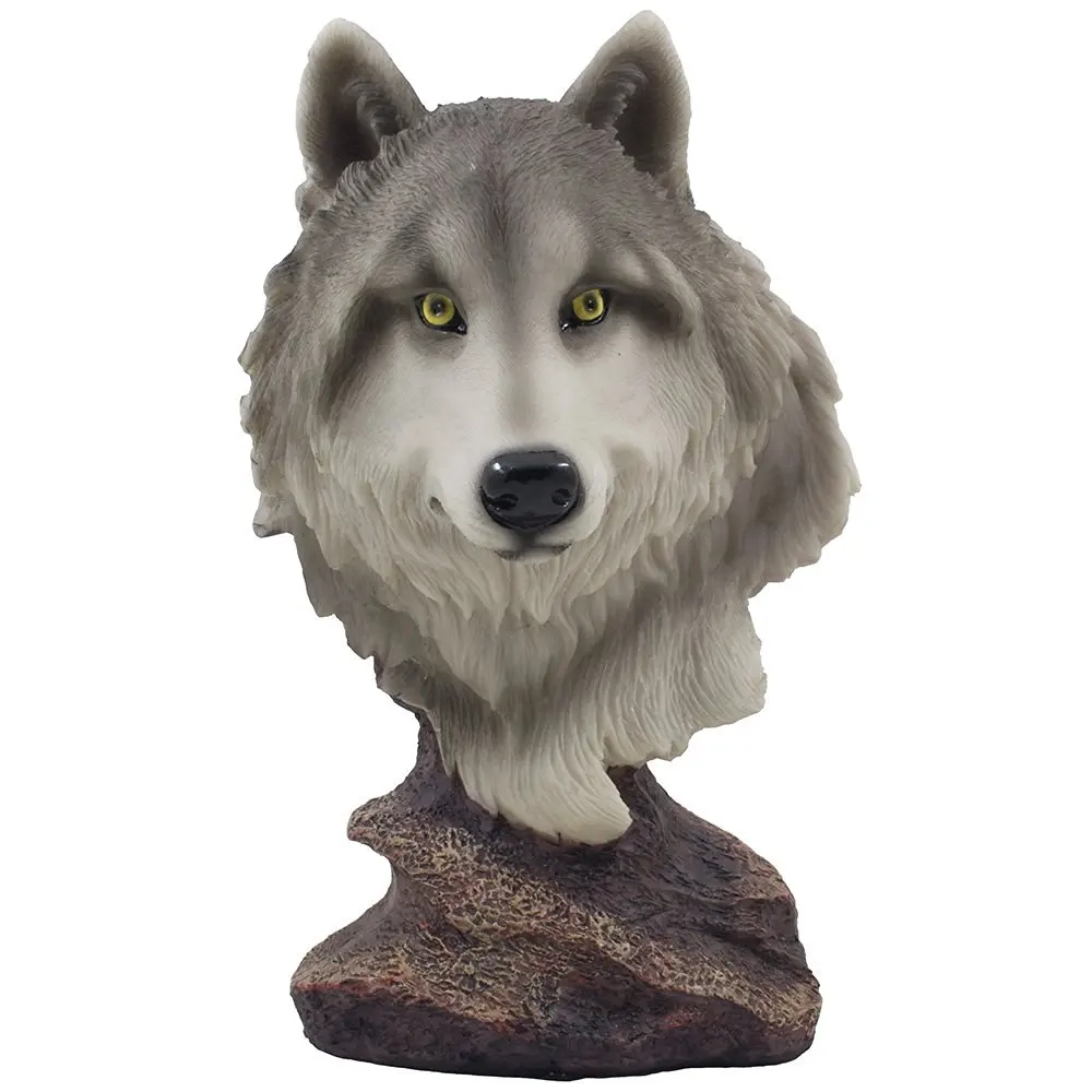 Buy Decorative Gray Wolf Bust Statuette In Southwestern And Rustic Decor Statues Hunting Cabin Mantel Shelf Or Desk Sculpture Decorations As Office Gifts For Collectors Of Wolves In Cheap Price On