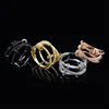 SJYA9 New Arrival 925 Sterling Silver Floating Loops Small Circles 4 colors are optional Cubic Zirconia Cross Shank Ring Set