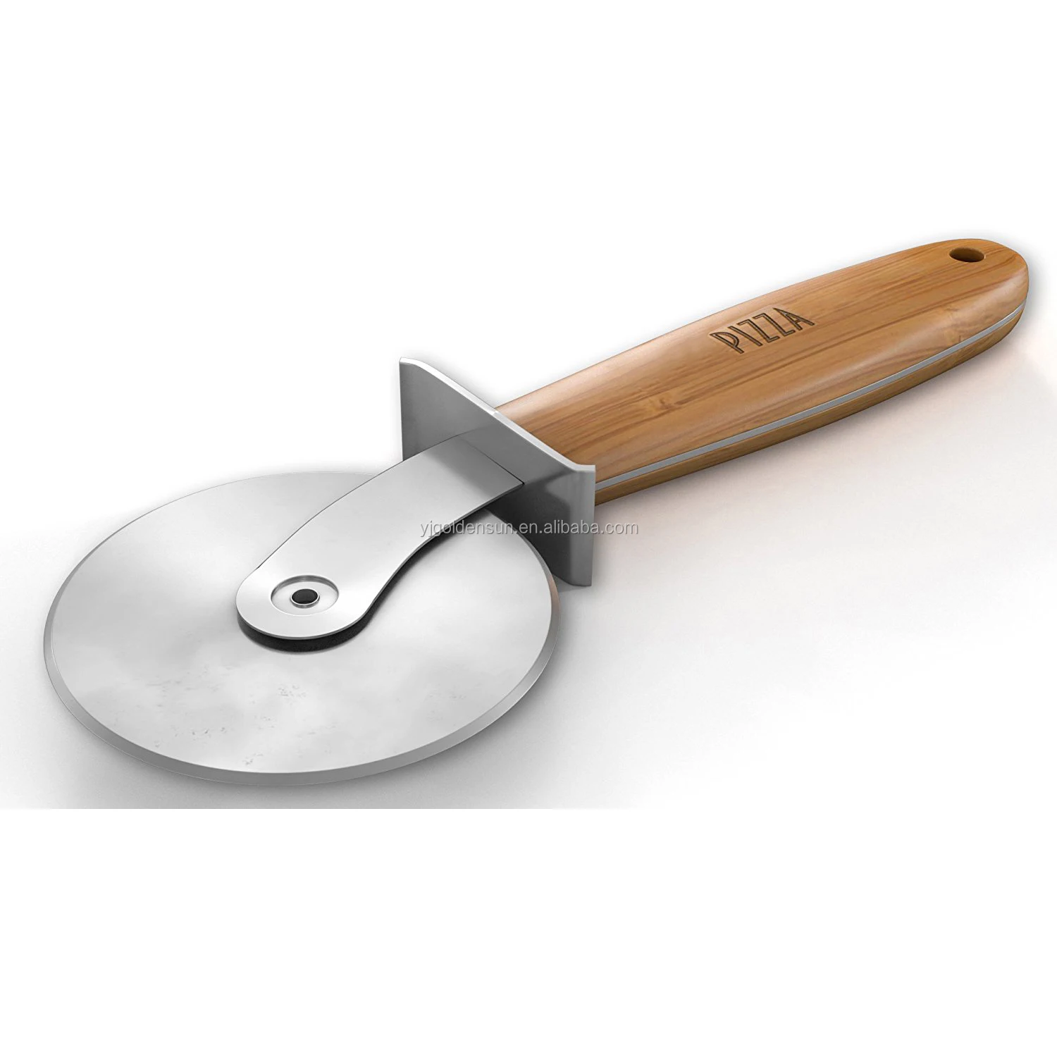 Ethically Sourced Premium Natural Bamboo Handle Pizza Cutter Wheel
