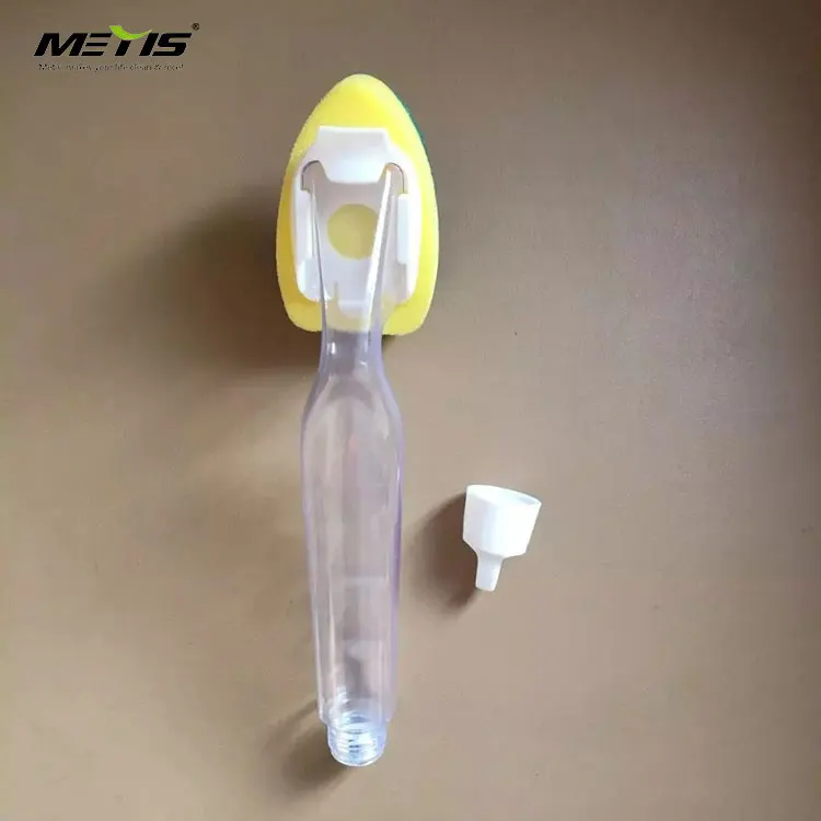 

Household kitchen cleaning soap dispenser sponge brush, White