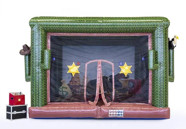 Factory Wholesale OEM Inflatable Mechanical Rodeo Bull Ride Machine Hippo Shooting Game Inflatable Mechanical Riding For Sale