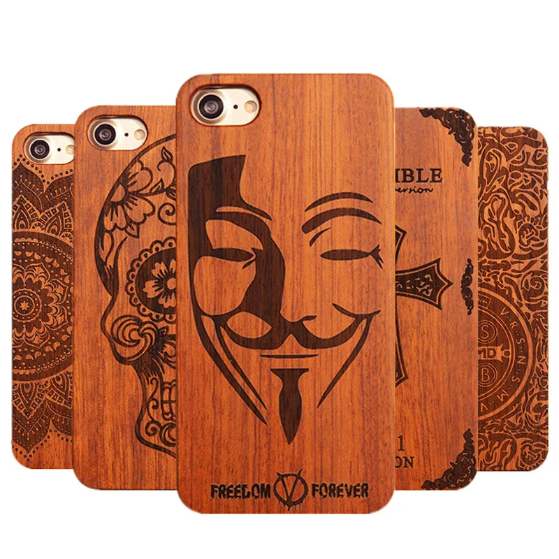 OEM Customized Real Wooden Phone Case for iPhone 6 7 8 X XS XR XS Max, for iPhone 7 8 Plus  Wood Case, Many Patterns Available