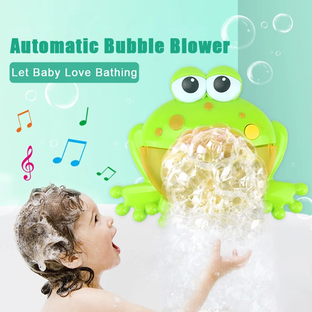 Bubble machine big frog automatic bubble maker blower music bath toys for babyME 