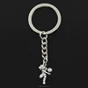 New fashion DIY men keychain 20*12mm volleyball palyer Pendants Car Key Chain 30mm Ring Holder For Gift