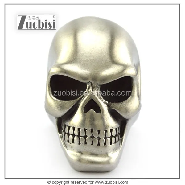 

Heavy Huge Matt or High Polishing Stainless Steel Skull Ring with Solid Back for strong men motorcycle riders and bikers, N/a
