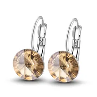 

28457 xuping latest tops designs women rhodium color plated bulk drop earrings made with crystals from Swarovski