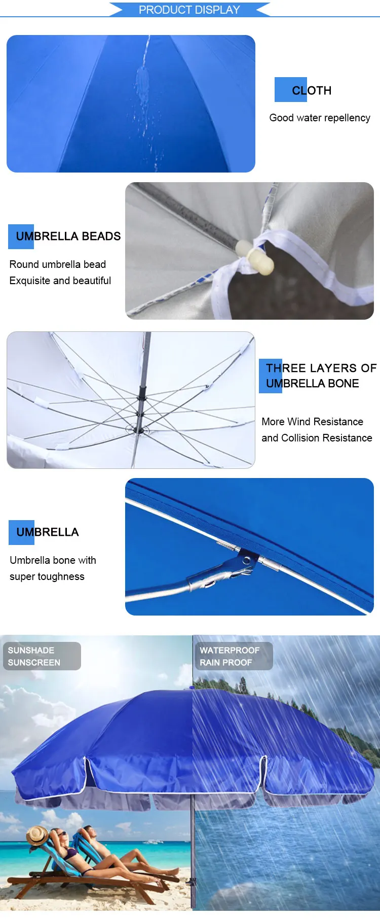 Top quality customized cheap advertising sun beach umbrella