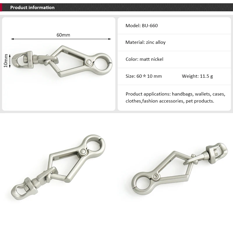 Handbag Accessories Metal Snap Hook