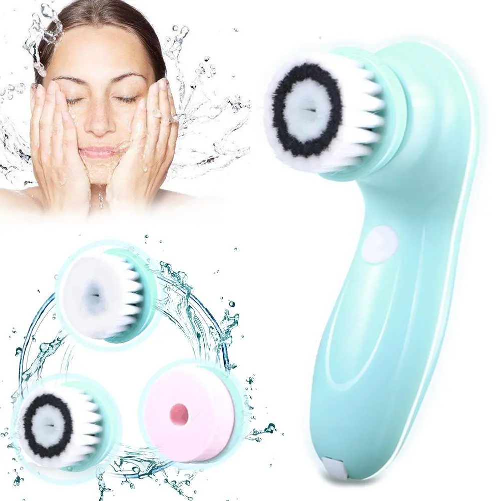 

Private label cleansing brush skin cleaning machine 2019 Rechargeable electric silicone face cleansing brush, White