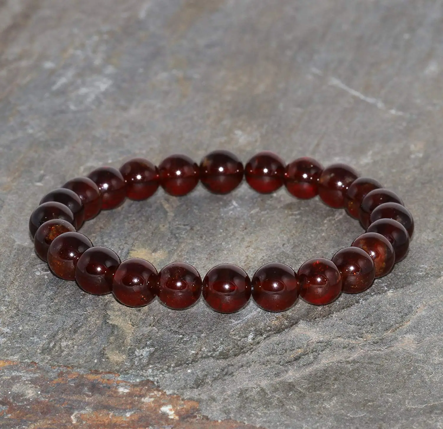 CaratYogi Genuine Garnet 925 Sterling Silver Charms January Birthstone Pendant Chakra Healing Brown Red