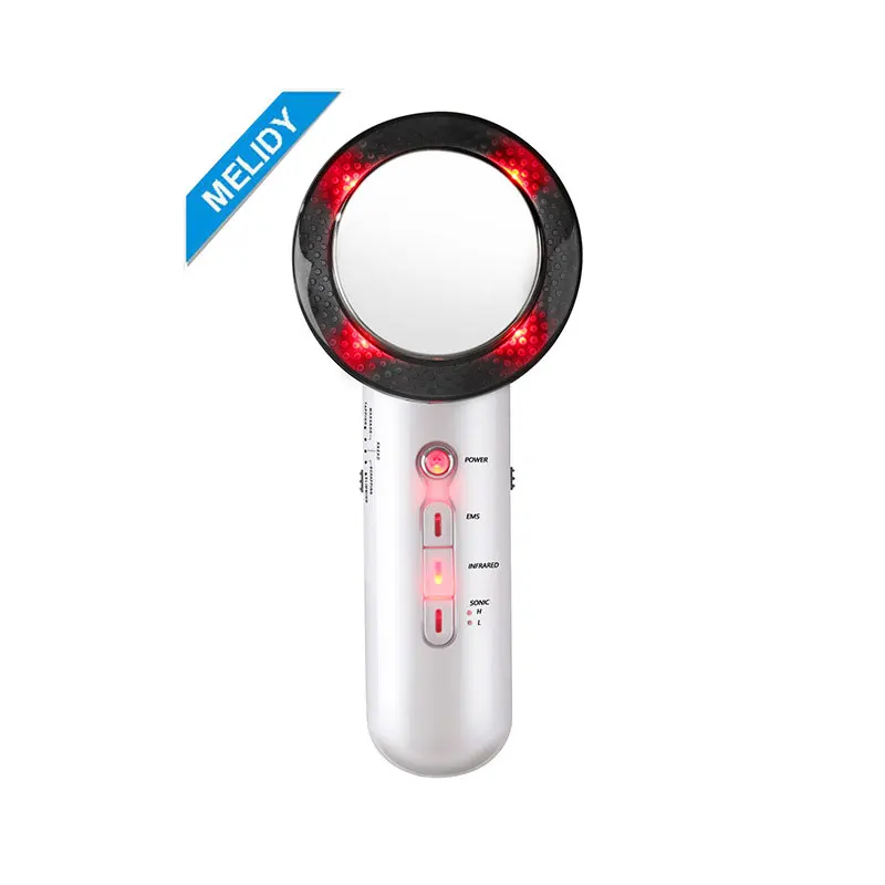 

2019 3 in 1Home use ultrasonic slimming device infrared EMS Body Slimming Machine, White