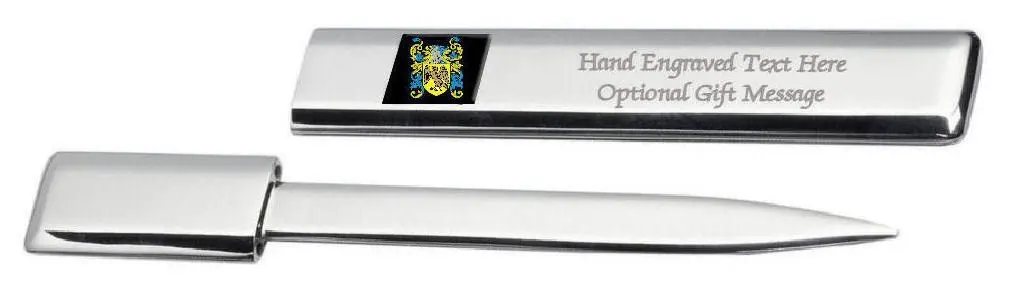 Macdonald Family Crest Surname Coat Of Arms Engraved Letter Opener