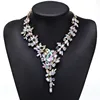 Classic Crystal Diamond Flower Drop Long Necklace Body Chain Jewelry For Women