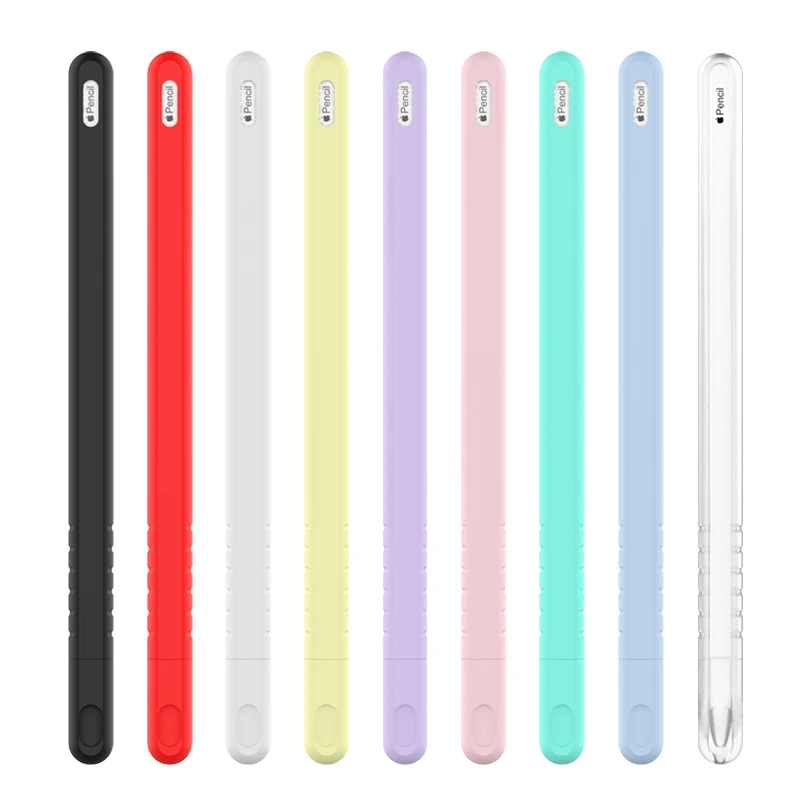 

For Apple Pencil 2nd Generation Lightweight Silicone Case For iPad Pencil 2 Protective Cap Nib Holder Touch Pen Stylus Cover, Black/red/white/mint green/pink and so on