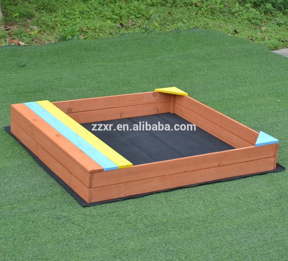 kids wooden sandpit