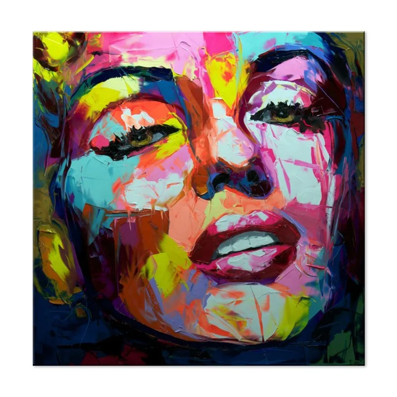 

Marilyn Monroe Colorful Woman Portrait Knife Oil Painting Professional Hand Painting Modern Pop Art wall art cuadros decorativos