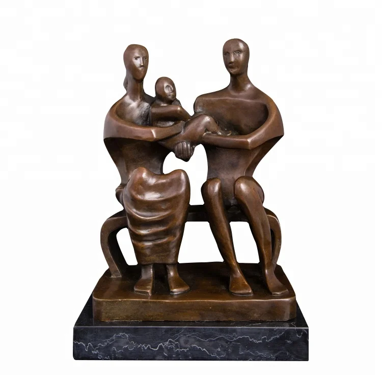 

ArtsHom DS-476 Bronze Abstract Family Love Statue Sculpture Modern Metal Artwork Figurines Father's Mother's Day Gifts Home Deco
