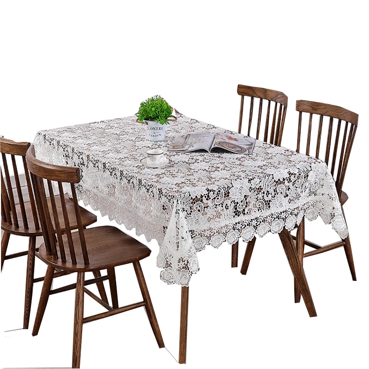 Factory Outlet Lace Embroidery Fabric Tablecloth With Three Circles