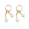 2019 March Expo Classic 925 Sterling Silver Baroque Bow Stud Pearl Earring Freshwater Retro Geometric Irregular Pearl Earring