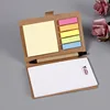 Promotion Brown Cover Spiral Notebook Lined Notepad with Pen in Holder and Sticky Notes notebook sticky note