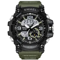 

Factory Direct Sale SMAEL 1617 High Quality ABS Material TPU Band Fashion Multifunction Army Green Men Digital Watch