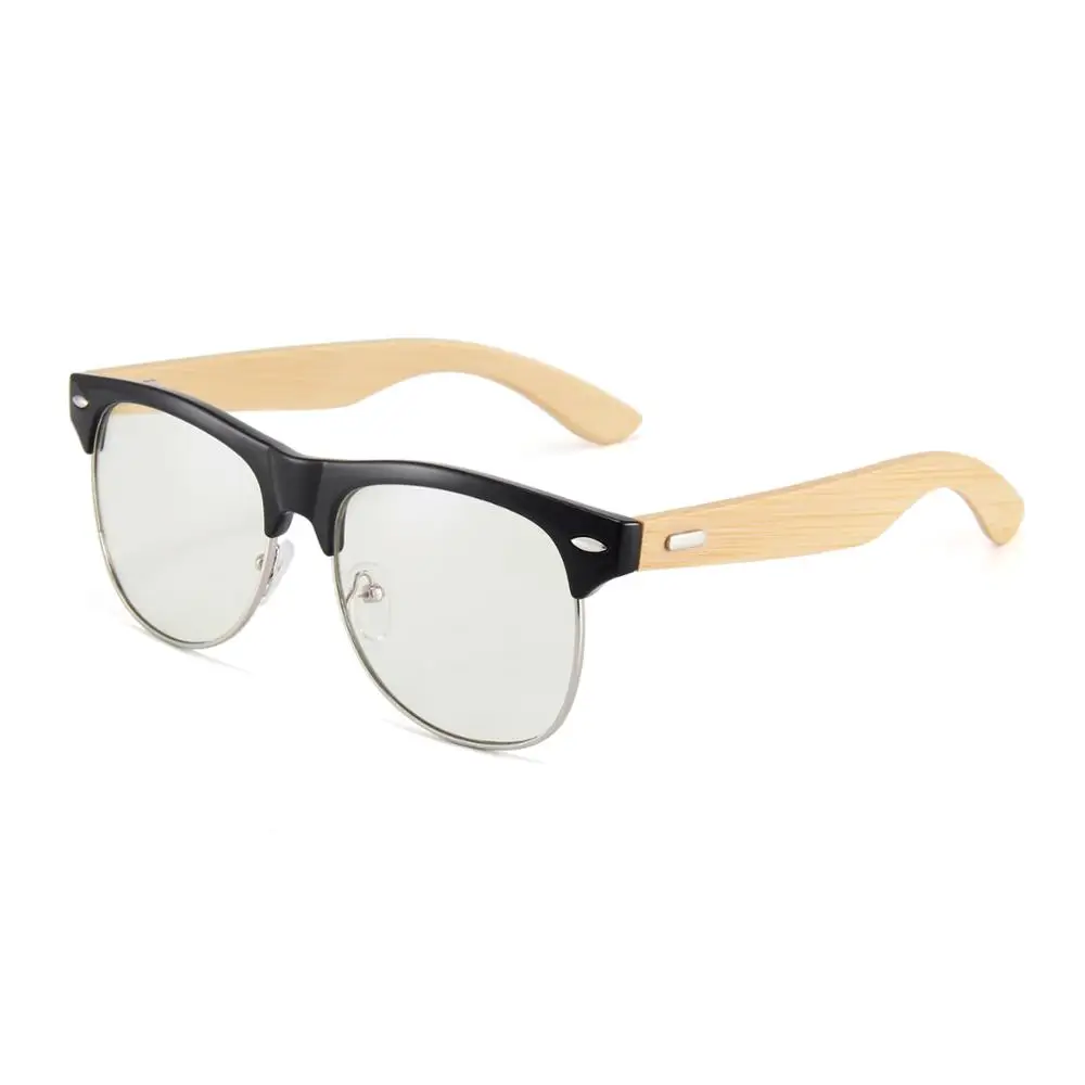 

Anti-blue lens glasses rimless reading bamboo eyeglasses, Custom color