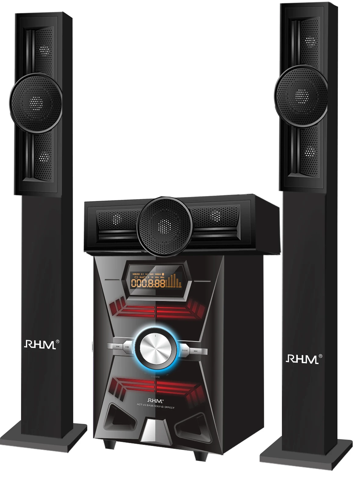 High Bass 5.1 Ch Tower Speakers Home Theater Surround Sound System With