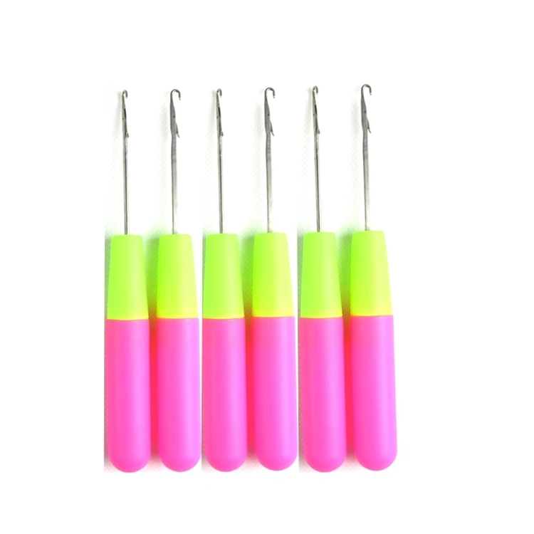 

Plastic Knitting Crochet Hook Needles 10 Pieces/lot Pink Lemon Color for Jumbo Braiding Hair 10pcs/lot Ventilating Needles
