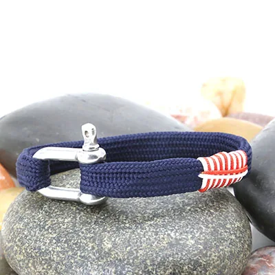 

Navy Style Sports Camping Parachute cord Survival Bracelet Men Stainless Steel Shackle Buckle Men Bracelet, Any other colors you want