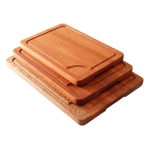 Image of Sapele household items tableware dinner set steak plate wooden cutting board