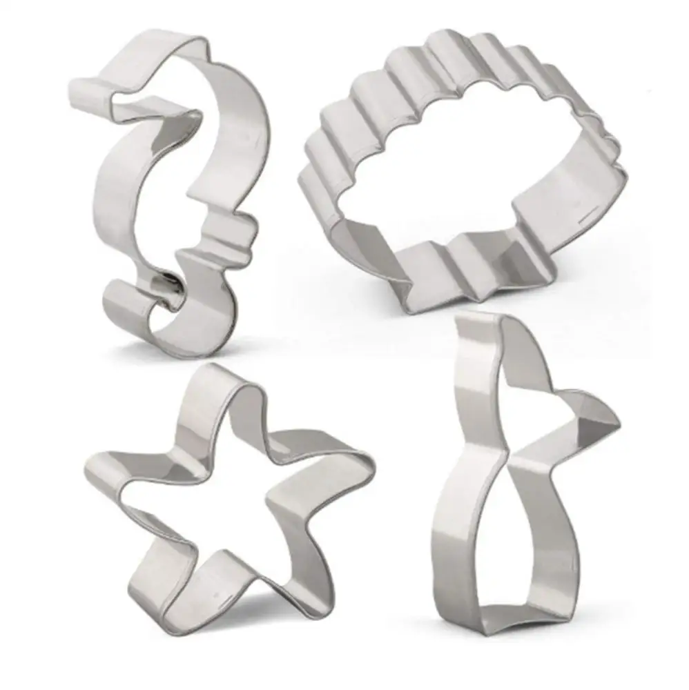 
Premium 4pcs Sea Creature Mermaid Cookie Cutters Set 